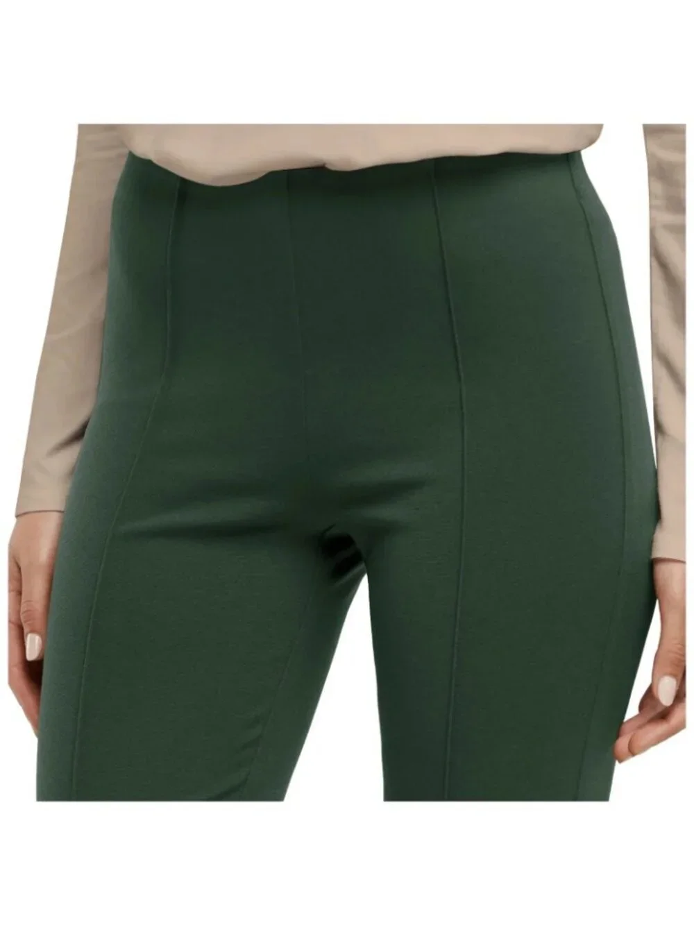 NWT Banana Republic Women's M Green Ponte Pants Slim Leg C0443